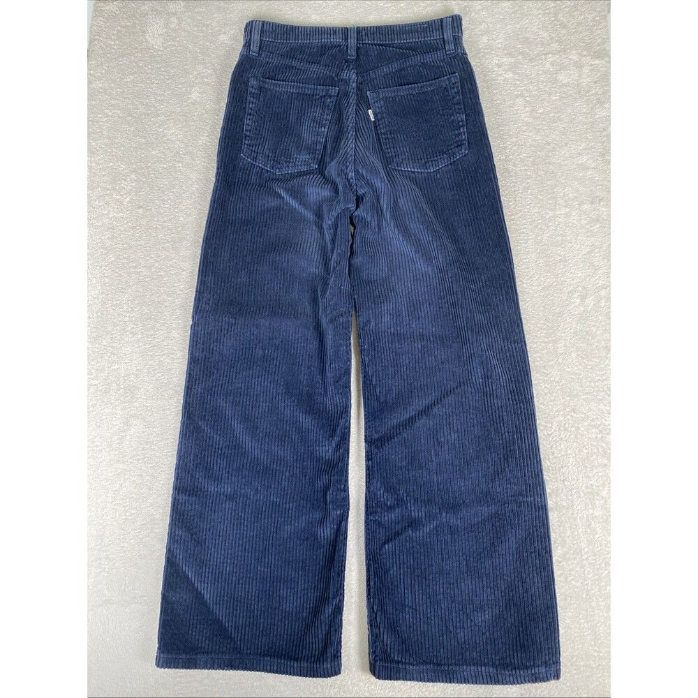 Levi'sCorduroy Ribcage Wide Leg Pants Womens 28 Blue High Rise Stretch - Picture 9 of 9